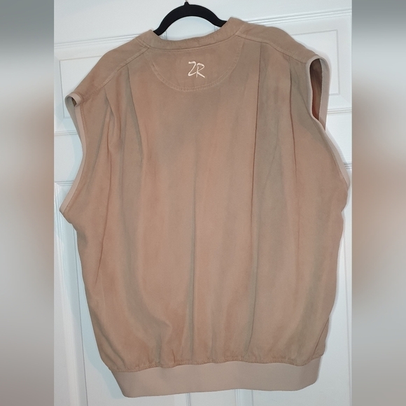 Zero Restriction Vintage Microsuede Suede Golfing Vest Tan Mens Sz XL Old Money - Picture 3 of 6